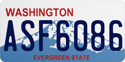 WA license plate ASF6086