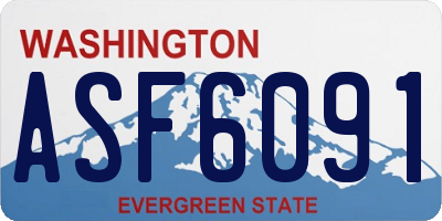 WA license plate ASF6091