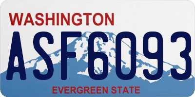 WA license plate ASF6093