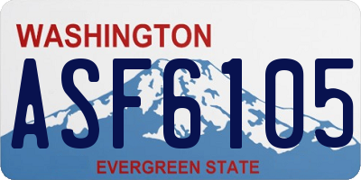 WA license plate ASF6105