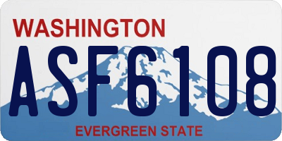 WA license plate ASF6108