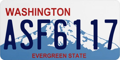 WA license plate ASF6117