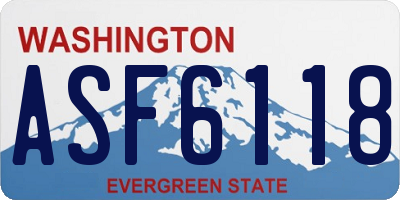 WA license plate ASF6118