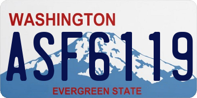 WA license plate ASF6119