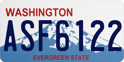 WA license plate ASF6122