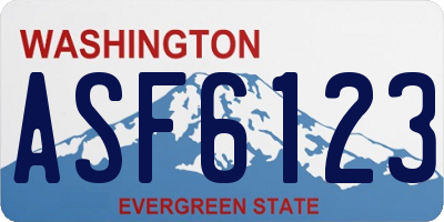 WA license plate ASF6123