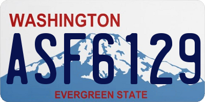 WA license plate ASF6129