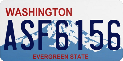 WA license plate ASF6156