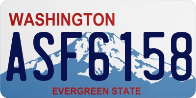 WA license plate ASF6158