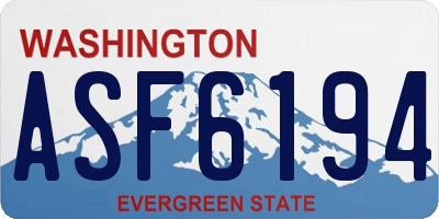 WA license plate ASF6194