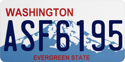 WA license plate ASF6195