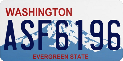 WA license plate ASF6196
