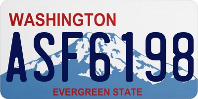 WA license plate ASF6198
