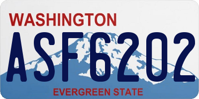 WA license plate ASF6202