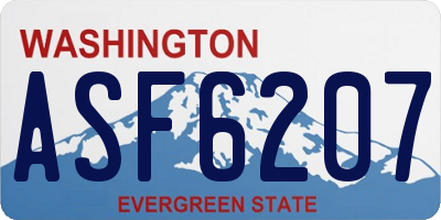 WA license plate ASF6207