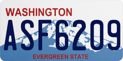 WA license plate ASF6209
