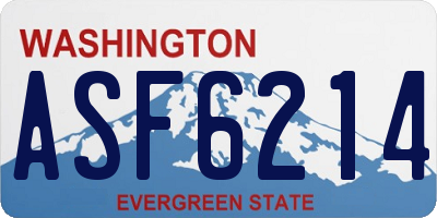 WA license plate ASF6214