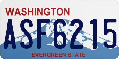WA license plate ASF6215