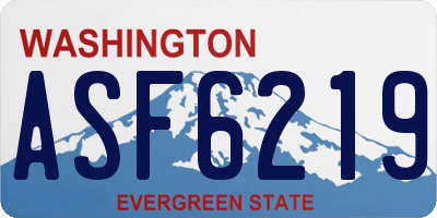 WA license plate ASF6219