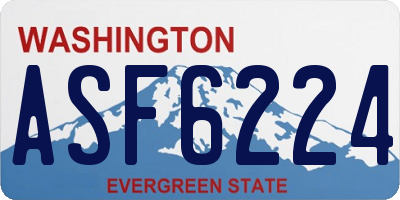 WA license plate ASF6224
