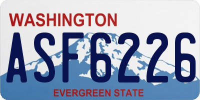 WA license plate ASF6226
