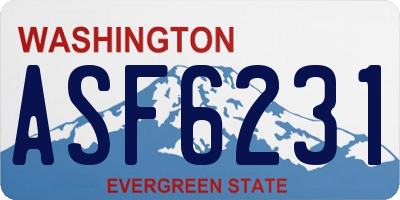 WA license plate ASF6231