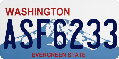 WA license plate ASF6233
