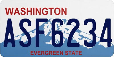 WA license plate ASF6234