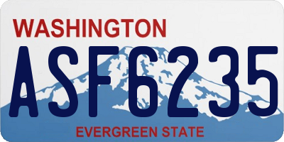 WA license plate ASF6235