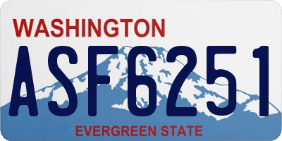 WA license plate ASF6251