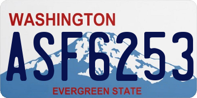 WA license plate ASF6253