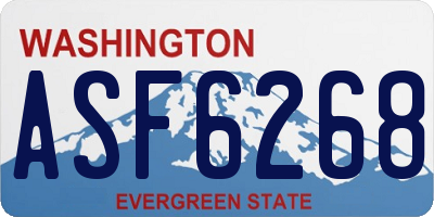 WA license plate ASF6268