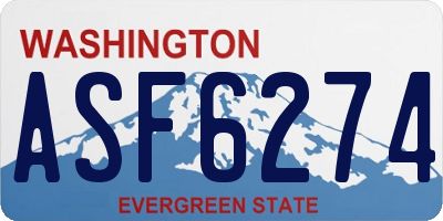 WA license plate ASF6274