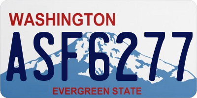 WA license plate ASF6277