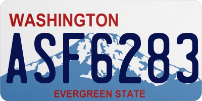 WA license plate ASF6283