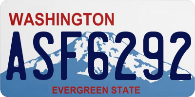 WA license plate ASF6292