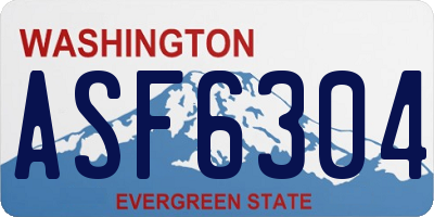 WA license plate ASF6304