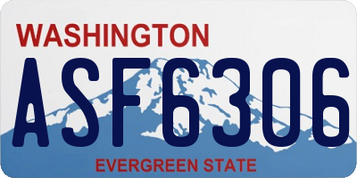 WA license plate ASF6306