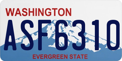 WA license plate ASF6310