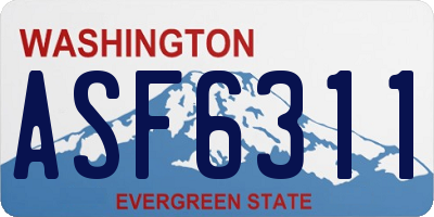 WA license plate ASF6311
