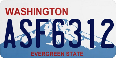 WA license plate ASF6312