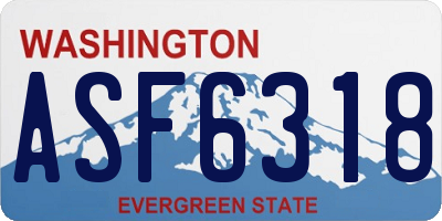WA license plate ASF6318