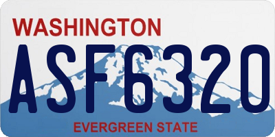 WA license plate ASF6320