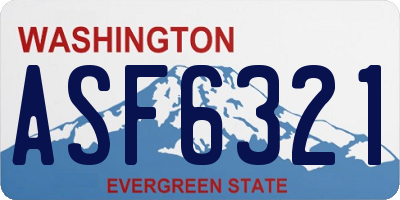 WA license plate ASF6321