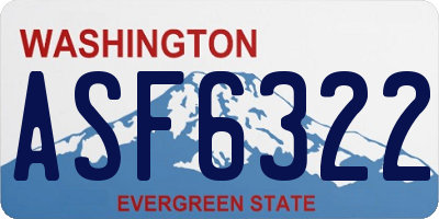 WA license plate ASF6322