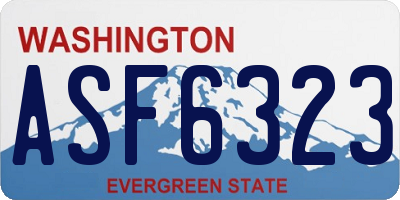 WA license plate ASF6323