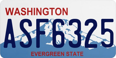 WA license plate ASF6325