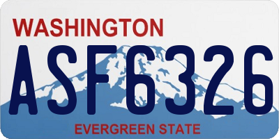 WA license plate ASF6326