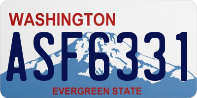 WA license plate ASF6331