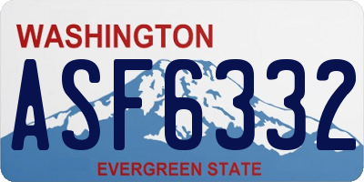 WA license plate ASF6332